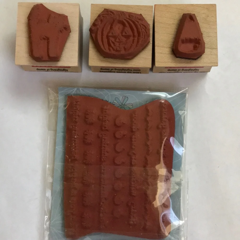 Halloween/trick-or-treat rubber stamp set